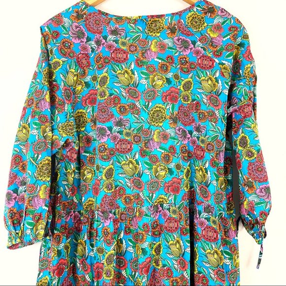 J.Crew Blue Multicolor Floral Tiered Maxi Dress Size Small - Picture 9 of 14